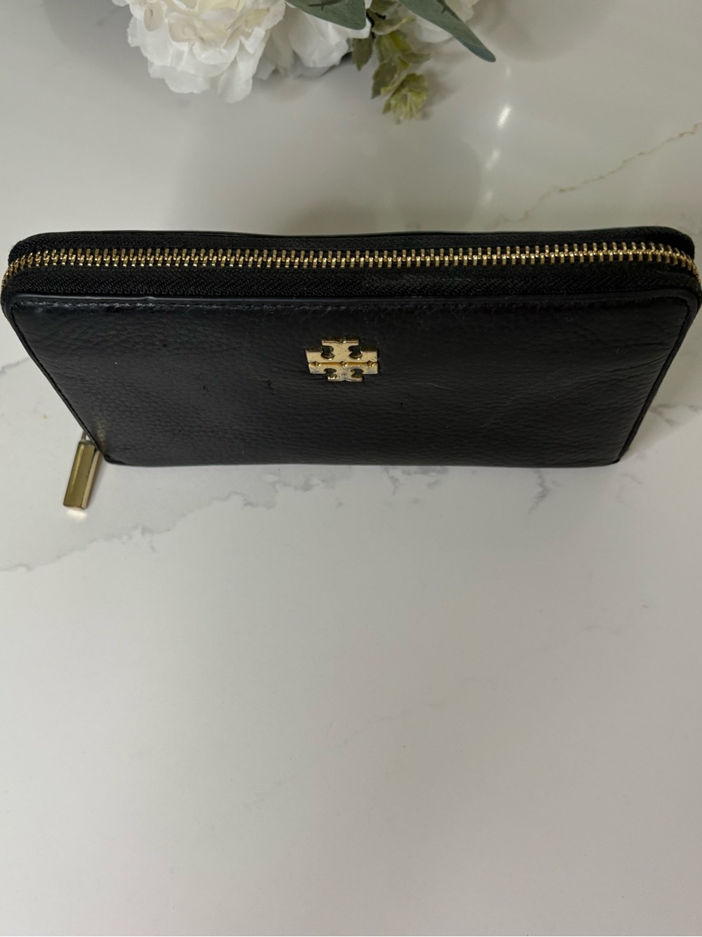 TORY BURCH Peppled Leather Wallet, Black - Picture 8 of 9